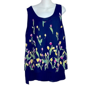 Laura Sleeveless Double layer floral top